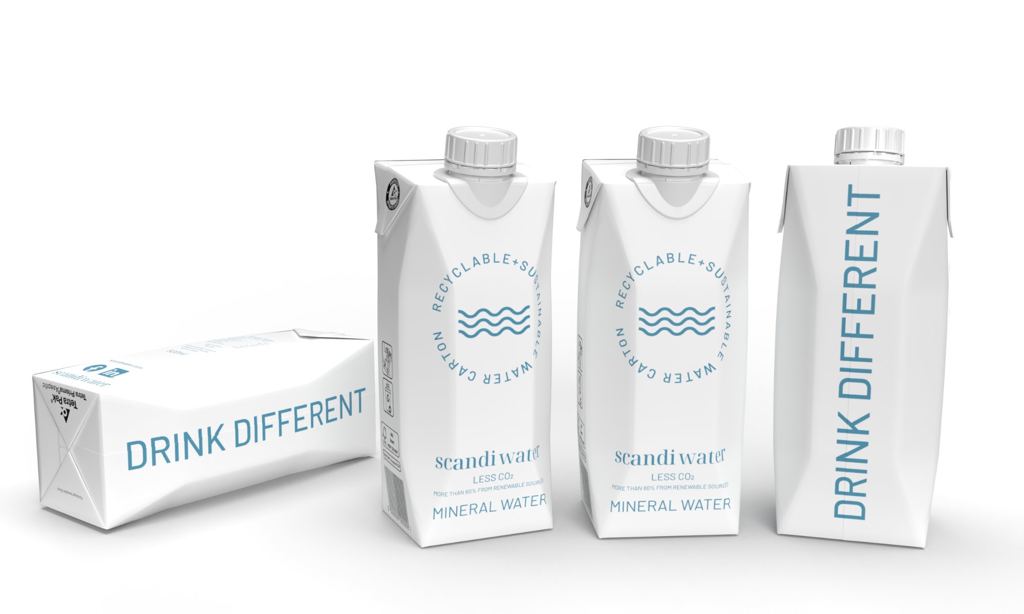 Scandi Water private label carton mockup